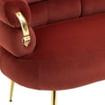 thumbnail image 6 of DEALTOPS Velvet Accent Chair Modern Upholstered Armchair with Metal Frame for Living Room-Wine Red, 6 of 10