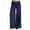 Navy, variant on Women's Twill Chino Pants Lounge Baggy Wide Leg Pant Lightweight Button Fron Streetwear Trousers with Pocket Gray M