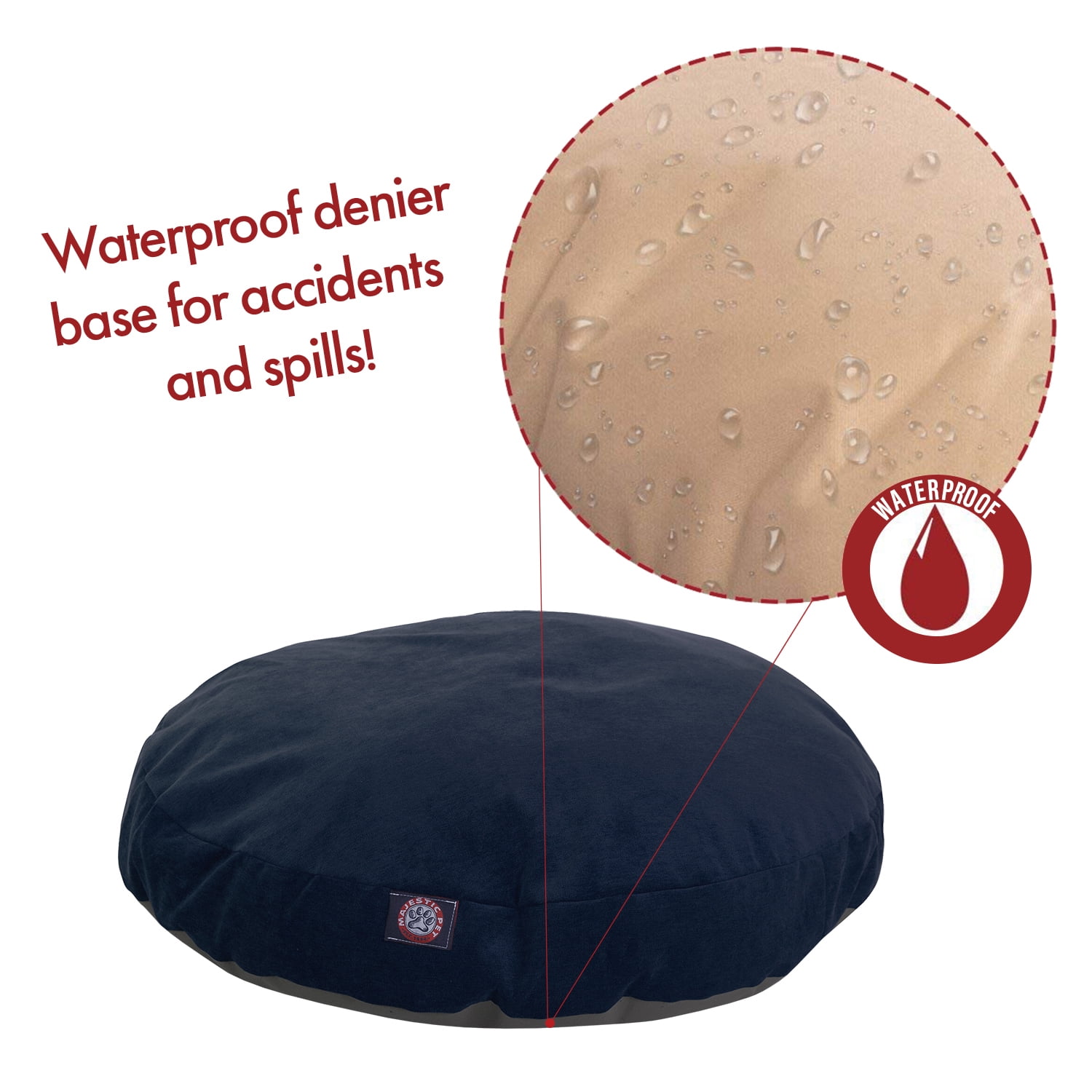 Majestic Pet | Villa Velvet Round Pet Bed For Dogs, Removable Cover, Navy, Medium