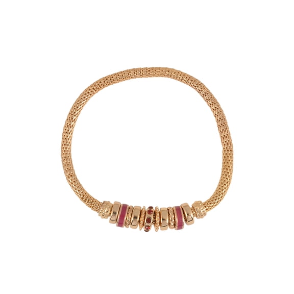Time and Tru Goldtone Chain with Ruby Birthstone "July" Bracelet