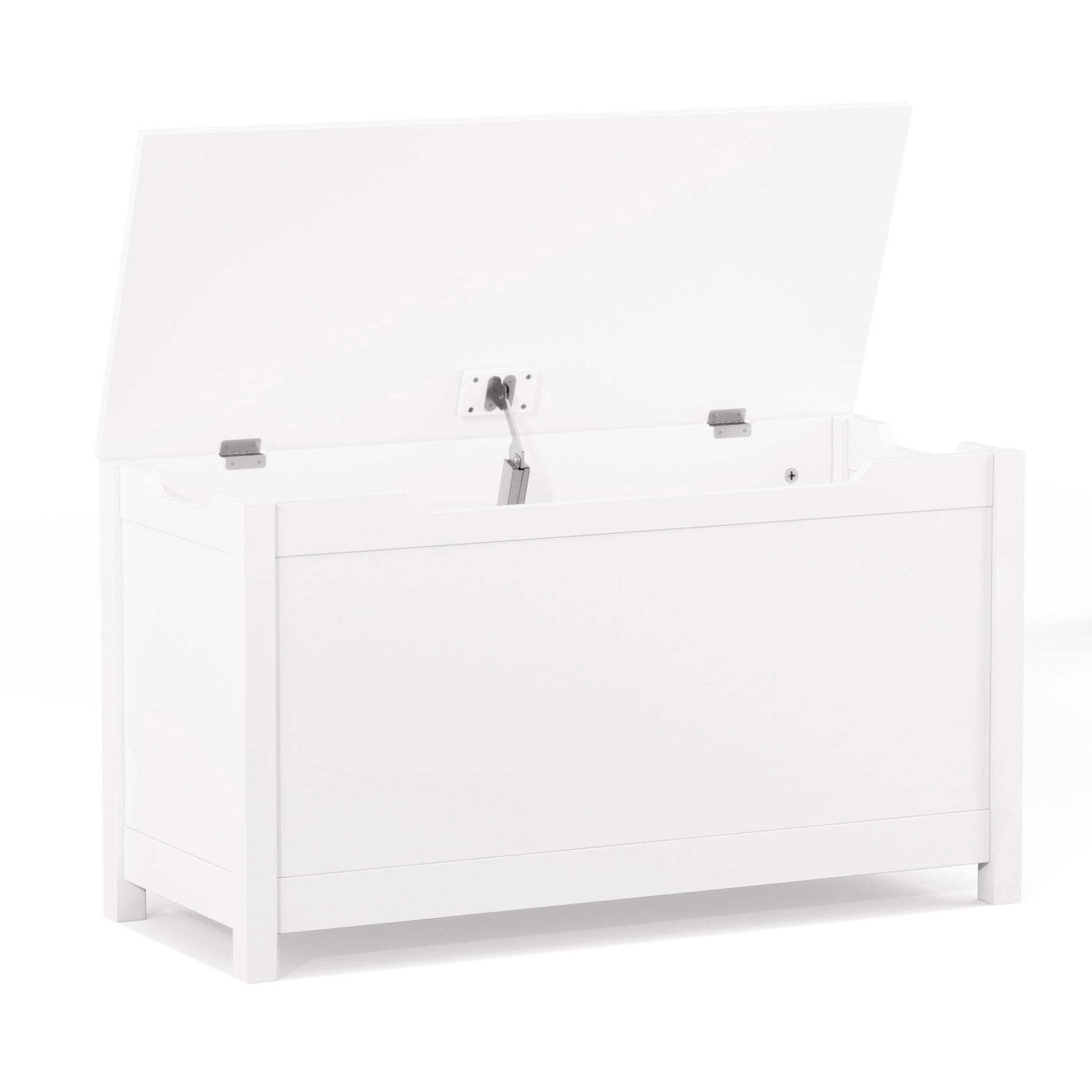 Kids Wooden Toy Box Storage with Safety Hinged Lid for Ages 3+, Large Versatile Uses Wooden Box, Kids Play Room Nursery Organizer for Playroom Organization, Gift for Boys & Girls, White