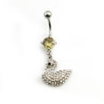 thumbnail image 4 of Navel Ring with Swan and Multiple CZ Gems Design 14g, 4 of 4