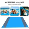 thumbnail image 6 of PureCasa Polyester Picnic Outdoor Blankets, Portable Foldable Nylon Picnic Mats for Beach Camping Hiking, with 1 x Carry Pouch, 4 x Ground Nails and 1 x Carabiner, 1PC, 79"x79", Blue, Square, 6 of 9