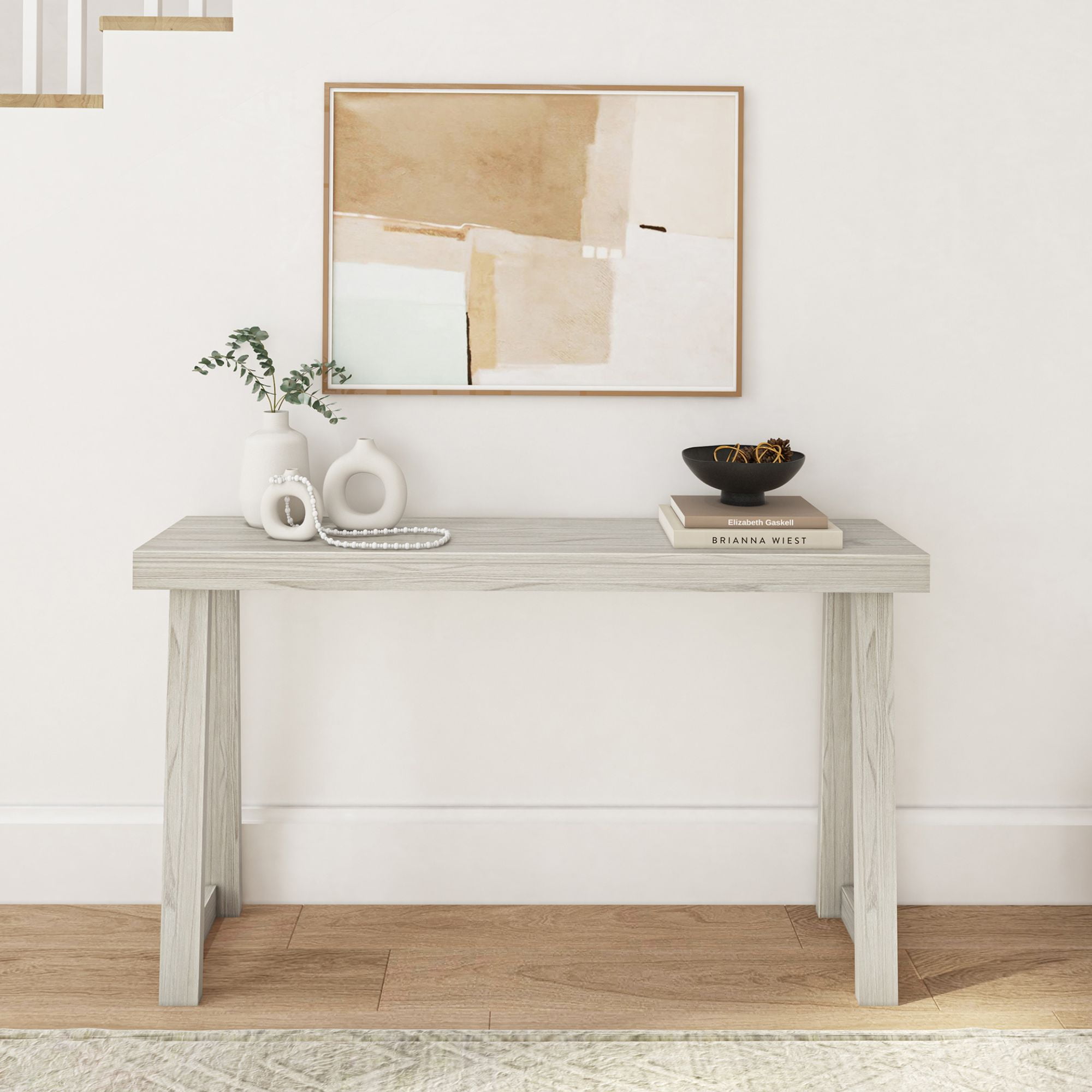 Plank+Beam Solid Wood 56" Console Table, Classic Entryway Table, Narrow Foyer Table