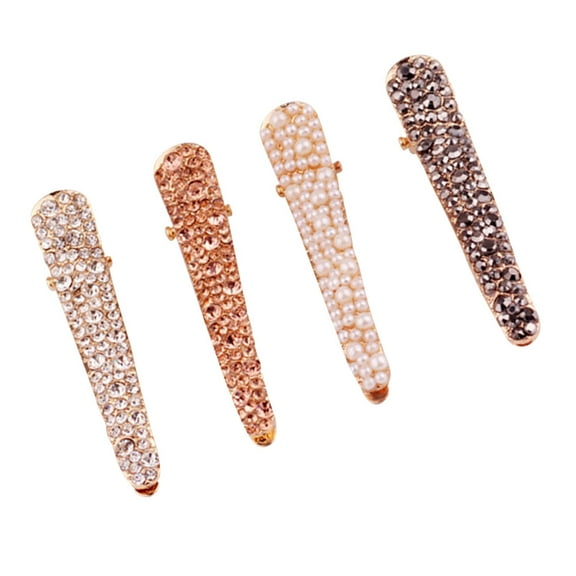 ETHZZLE 8Pcs Sparkling Rhinestone Alligator Hair Clips Assorted Color Easy Grip Hair Accessories