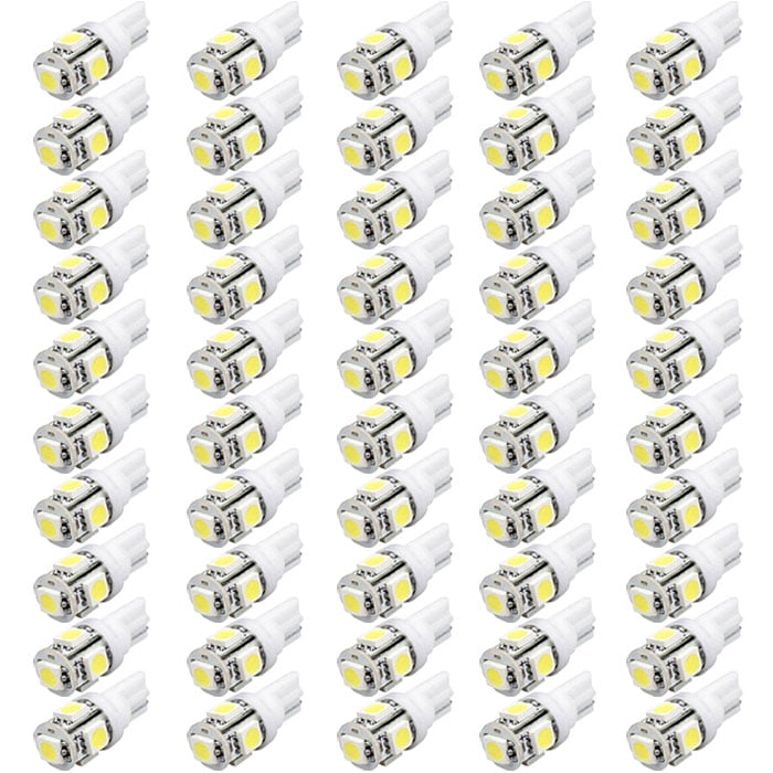 Brand New 2 Pcs White 194 T10 5-SMD Wedge 5050 Auto Use LED Light Bulbs Xenon