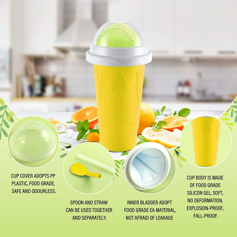 Slushie Maker Cup, Magic Quick Frozen Smoothies Cup, Cooling Cup, Double  Layer Squeeze Slushie Maker Cup, Homemade Milk Shake Ice Cream Maker  1PCS/Yellow 