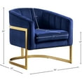 thumbnail image 3 of Meridian Furniture Carter Navy Velvet Accent Chair, 3 of 6