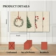 thumbnail image 2 of Hieng Vintage Christmas Tree Wall Art Poster Decor, Candy Cane Painting Pictures Decor Wall Art, Rustic Christmas Decorations for Bedroom Bathroom Living Room Office, Unframedin Set of 4, 2 of 6