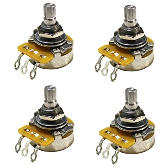 Set of 4 (4X) CTS 500K SHORT Split Shaft Audio Taper Potentiometers