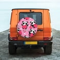 thumbnail image 6 of Naloa Panda Heart Valentine Pink PVC Leather Spare Tire Wheel Cover for Car Truck SUV Camper Trailer Universal Fit many size17 inch, 6 of 6