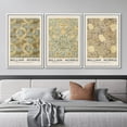 thumbnail image 2 of IDEA4WALL Framed Canvas Print Wall Art Set of 3 William Morris Floral Tapestry Vintage Pattern Nature Wilderness Geometric Modern Art Posters Calm/Relax/Cozy for Rooms - White 24"x36"x3, 2 of 5