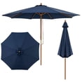 thumbnail image 1 of Gymax 9 FT Patio Umbrella w/Adjustable Height Rope Pulley Lift Vented Top for Beach Navy Blue, 1 of 10