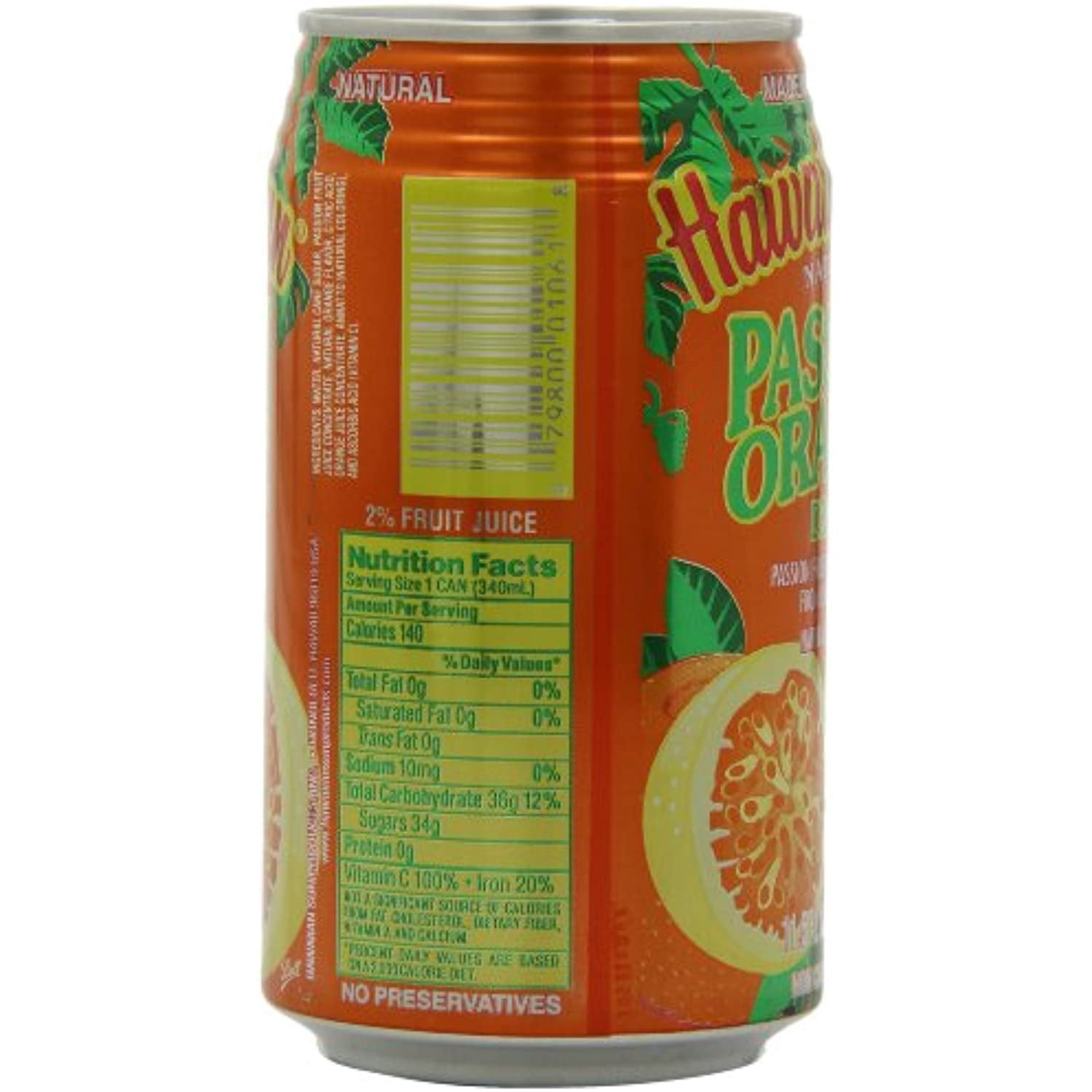 Hawaiian Sun Juice, Orange Passion, 11.5 Fl Oz (Pack Of 24)
