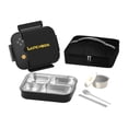 thumbnail image 1 of Juego de contenedores para almuerzo Bento Box, a prueba de fugas, con aislamiento, multiusos, con bolsa grande negro, 1 of 9