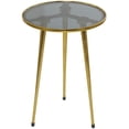 thumbnail image 5 of DecMode Contemporary Aluminum Round Accent Table with Tripod Legs and Polished Gold Finish, 15"W x 22"H, 5 of 7