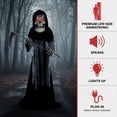 thumbnail image 4 of Haunted Hill Farm 8.5 ft Motion-Activated Ginormous Reaper Animatronic, Outdoor Halloween Decor, HHGINORMRPR-3FLSA, 4 of 17