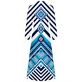 thumbnail image 4 of Moda mujer otoño estampado casual cuello pico cremallera manga larga vacaciones bolsillos vestido Fridja  yut5941, 4 of 5