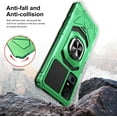 thumbnail image 4 of For TCL 40 T T608DL Robotic Ring Kickstand Phone Case + Tempered Glass - Green, 4 of 6