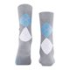 thumbnail image 3 of Burlington Calcetines de Mujer - Queen, Calcetines Cortos, Algodón, Diseño de Rombos, Emblema del Logotipo Gris claro/azul claro/blanco, 3 of 4