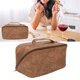 thumbnail image 5 of Neceser de maquillaje ANGGREK gran capacidad marrón claro resistente a los arañazos elegante impermeable cierre de cremallera Bolsa de cosméticos de Cuero PU con asa para viajes, 5 of 8