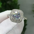thumbnail image 3 of K-KED 925 Sterling Silver Shiny Crystal CZ Square Rings Womens Wedding Ring Size 6-10-7, 3 of 6