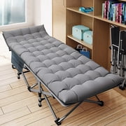 NAIZEA Folding Camping Cots for Adults, Folding Cot Bed Camping Bed Camp Cot Portable Military Cot, Heavy Duty Wide Sleeping Cots with Carry Bag
