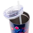thumbnail image 4 of Silver Buffalo Alicia en el país de las maravillas vaso de acero inoxidable de doble pared con popote, 4 of 6