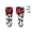 06. Red Stone - Steel Cuban Chain, variant on FaithHeart Men Earrings Viking Wolf Tooth Fung Black Cubic Zirconia Stud Earrings for Men Women Stainless Steel Hypoallergenic Punk Rock Fashion Jewlery Gift for Rapper Biker