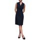 thumbnail image 1 of INSPIRE CHIC Vestido Lápiz Sin Mangas para Mujeres con Solapa Notch, Vestidos Formales de Trabajo de Imitación Envoltura, Color Azul Marino, 1 of 5
