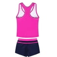 thumbnail image 4 of ATOGUTA Girls Swimsuit Set 2 Piece Girls Tankini Swimsuit Printed Swim Shorts Girl Bathing Suit Size 5T-17, Hot Pink, 4 of 6
