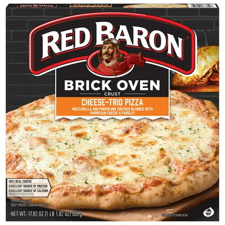 Red Baron Cheese Trio Brick Oven Frozen Pizza, 17.82 oz