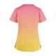 thumbnail image 4 of Fiudx Ofertas de La Semana Top de Ropa de Enfermería con Bolsillo y Cuello En V de Manga Corta de Color Degradado Informal a La Moda para Mujer, 4 of 5
