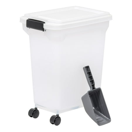 IRIS 22Lbs. Airtight Pet Food Container | Dog & Cat Food Storage Bin with Scoop