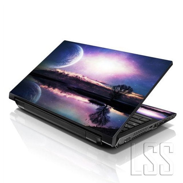 LSS Laptop Skin Sticker Blue Moon Scenery Pattern 15.6 Inches Reusable Cover