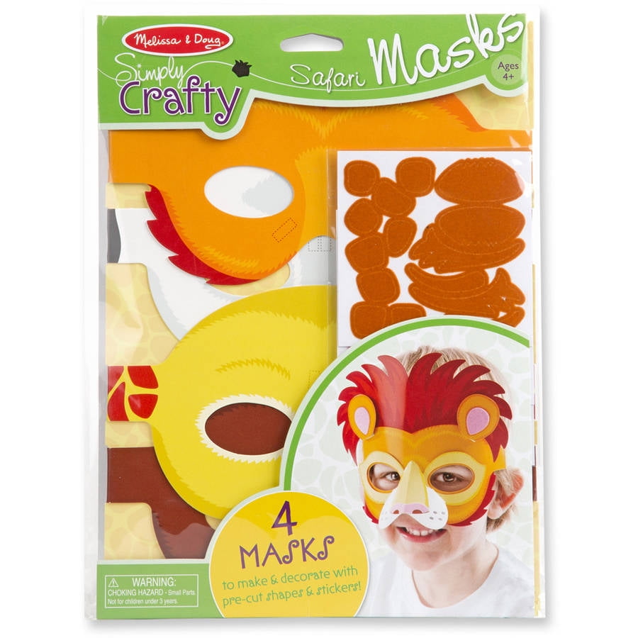 Melissa & Doug Simply Crafty Safari Mask Kit (Makes 4 Masks)