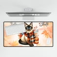 thumbnail image 4 of Hello Fall Siamese Scarf Welcome Autumn with Leaves Pumpkins Desk Mat Full Keyboard Mouse Pad Cat Lover Kitten Owner Gifts Large Mousepad - 00011, 4 of 5