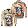 thumbnail image 3 of Merry Christmas Santa Miniature American Shepherd Scarf Twinkling Lights Xmas Holiday All Over Print 3D Baseball Jacket MAS Dog Lover Gifts Bomber Jacket Softball - 00022, 3 of 6