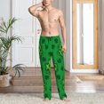 thumbnail image 5 of Uemuo St Patrick's Day5 Pattern Men's Wide Leg Palazzo Lounge Pants with Pockets Light Weight Loose Comfy Casual Pajama Pants-Large, 5 of 9