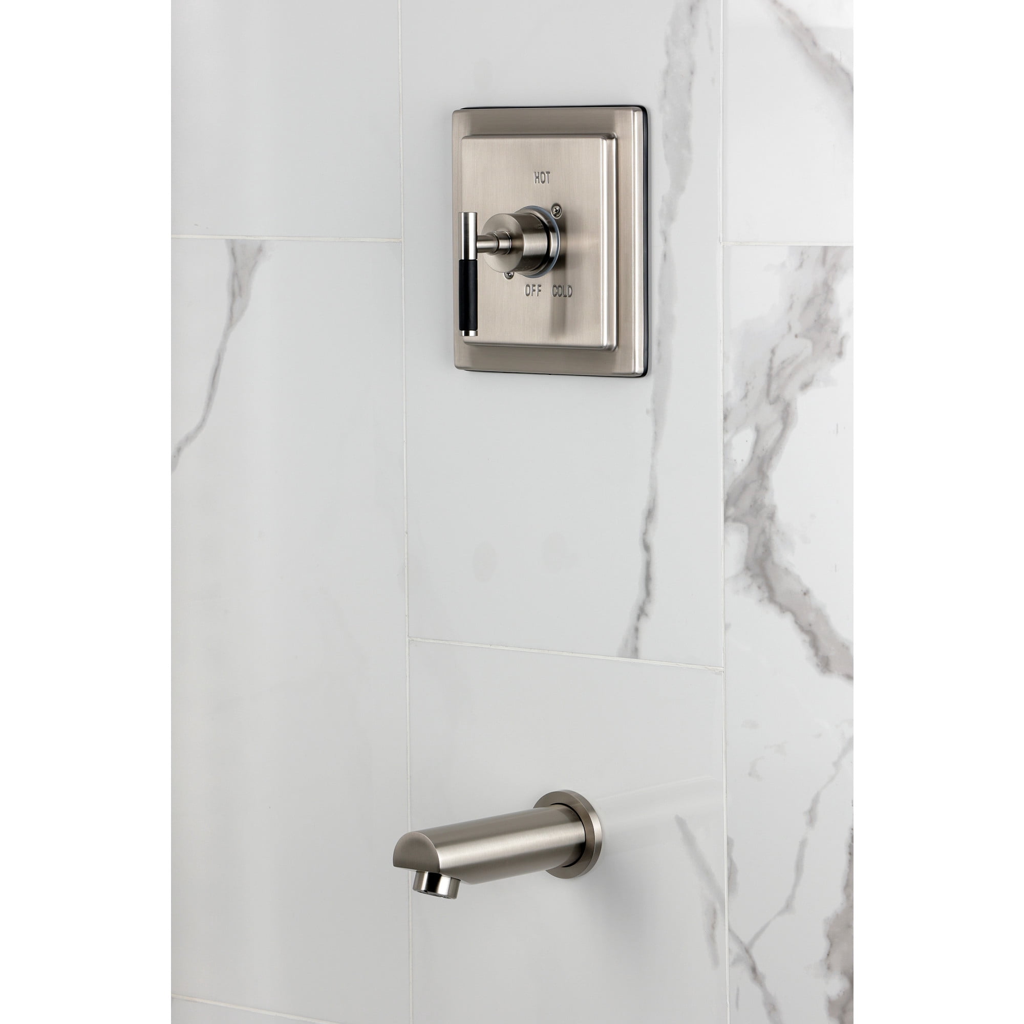 Kingston Brass KB8658CKLTO Kaiser Single-Handle Pressure Balanced Tub Faucet in Brushed Nickel