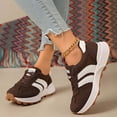 thumbnail image 2 of Rokment Women's Skate Fashion Sneakers Comfortable Suede Color Block Platform Running Walking Tennis Shoes Spring Fall Fashion Casual Skateboard Footwear Brown Size 9, 2 of 6