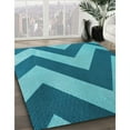 thumbnail image 3 of Ahgly Company Tapis d'Intérieur Lavables en Machine Rectangle Transitionnel Vert Cyan Foncé, 5' x 8', 3 of 7
