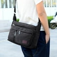 thumbnail image 4 of Yucurem Men Canvas Shoulder Bags Multi Pocket Male Travel Messenger Handbag (Black), 4 of 6