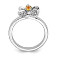 thumbnail image 2 of Sterling Silver Stackable Expressions Polished 0.10 Ct. Citrine Flower Ring Size 8, 2 of 5