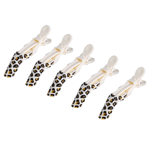 Paquete de 5 pinzas para el pelo, pasadores, accesorios de peluquería (leopardo)