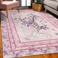 thumbnail image 3 of Spring Decorative Rug, Swirling Floral Look Design of Blossoming Flowers and Flying Butterflies, Quality Carpet for Bedroom Dorm and Living Room, 6 Sizes, Purple Pink Pale Rose, by Ambesonne, 3 of 4