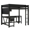 thumbnail image 6 of Harper & Bright Designs Full Size Gaming Loft Bed with L Shape Desk and Storage Shelves, Sturdy Wood Loft Bunk Bed Frame with Charging Station and Lights, Black, 6 of 13