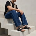 thumbnail image 5 of Cushionaire Lane Cork Footbed Mens Sandals, Adjustable Buckle Comfort Slides for Men, Genuine Leather Insole Summer Sandals Men Footwear, 5 of 16