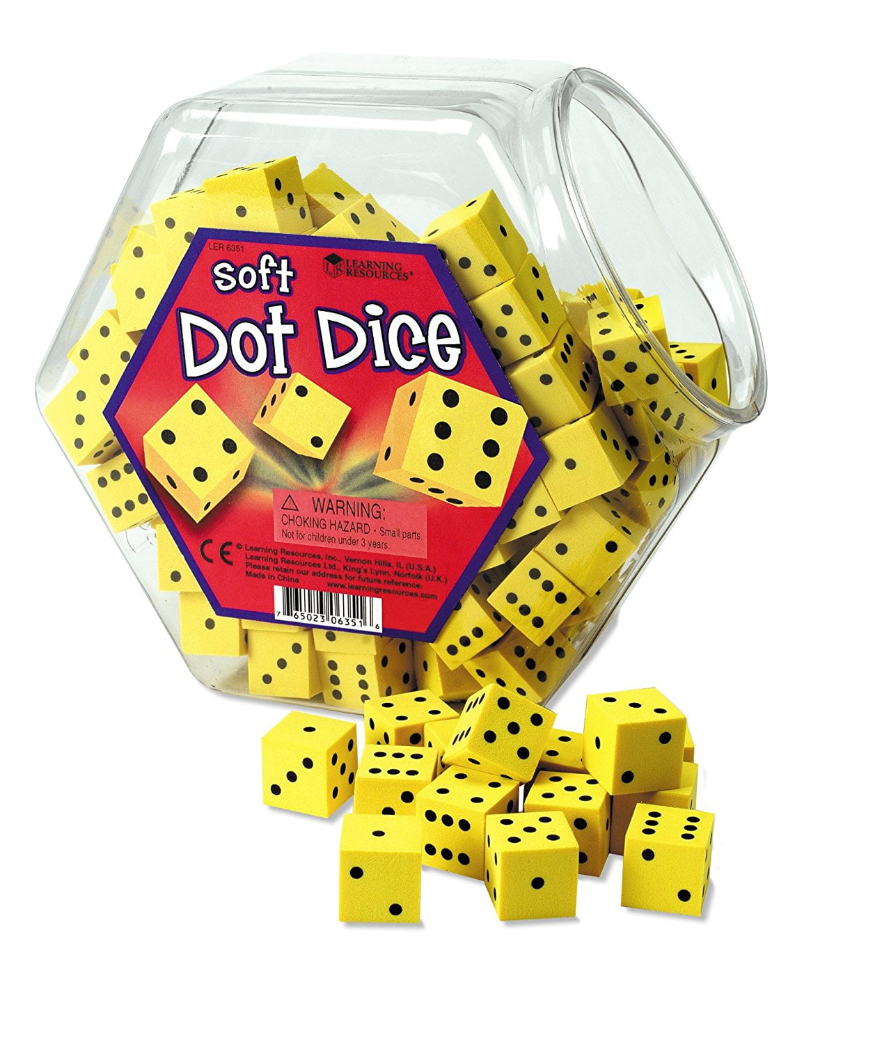 Learning Resources HandsOnSoft Dice Bucket, Set 200, Ages 5+
