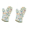 thumbnail image 3 of Oven gloves extremely heat-resistant oven gloves anti-slip flower motifs oven insulation pads for grilling barbecue baking cooking (1 pair), 3 of 6